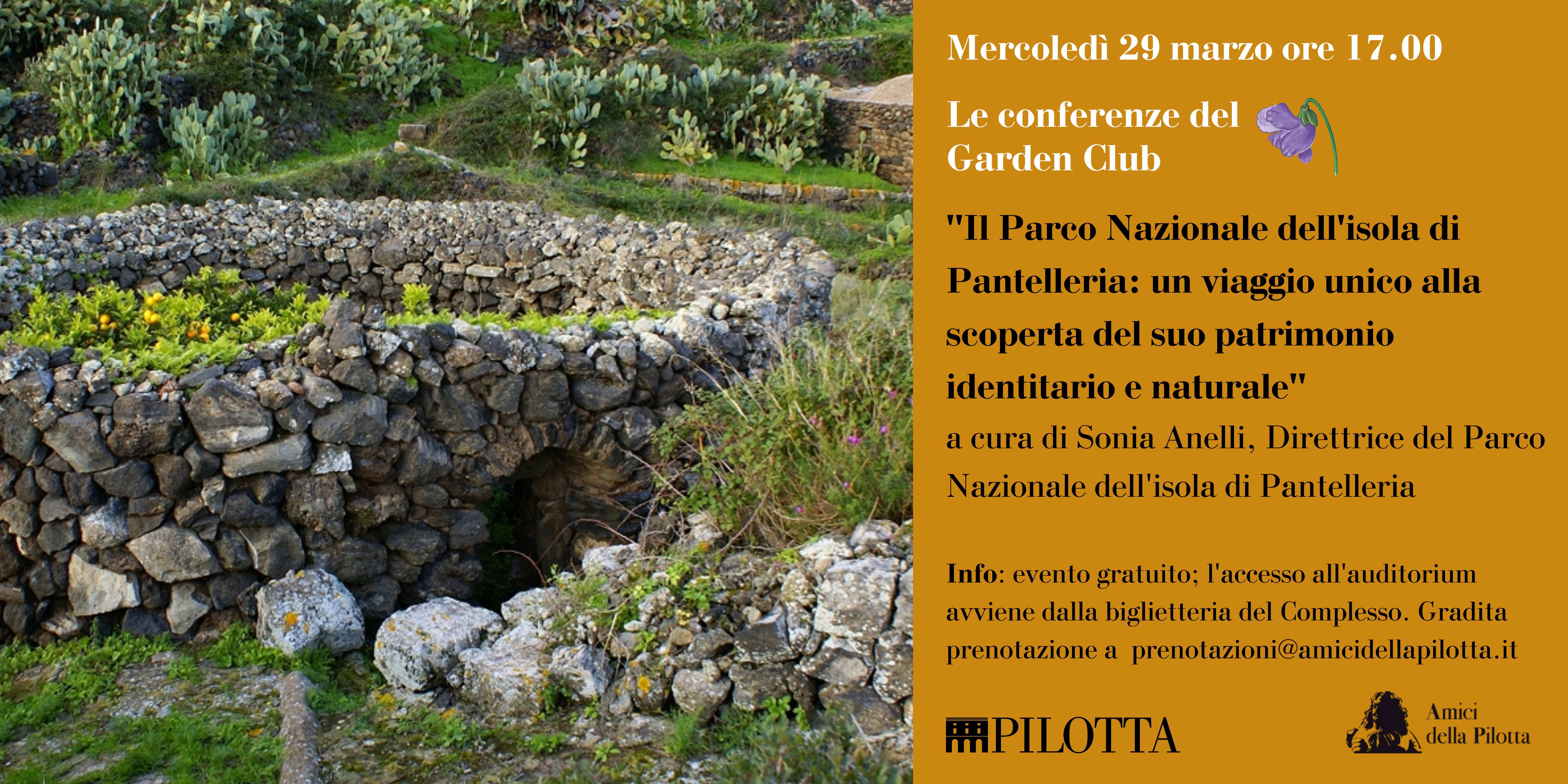 Conferenza “Il Parco Nazionale dell’isola di Pantelleria: un viaggio unico alla scoperta del suo patrimonio identitario e naturale” a cura di Sonia Anelli